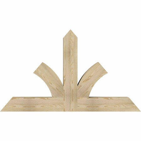 Ekena Millwork Richland Rough Sawn Timber Gable Bracket, Douglas Fir, 60"W x 35"H x 6"D x 6"F, 14/12 Pitch GBW060X35X0606RIC00RDF